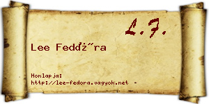 Lee Fedóra névjegykártya